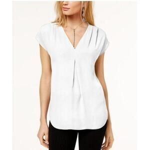 INC Petite Pleated Top